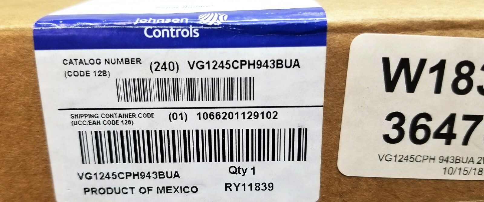 JOHNSON CONTROLS 1” 2-WAY BALL VALVE 18.7Cv 85-264V 2Pos N/C NEW [A8BC]