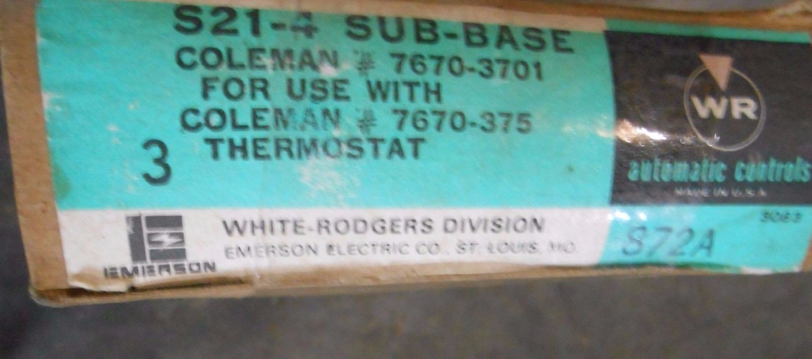 NOS White-Rodgers S21-4 Heat & Cool Sub-Base 24V (Qty-6) (K-3)