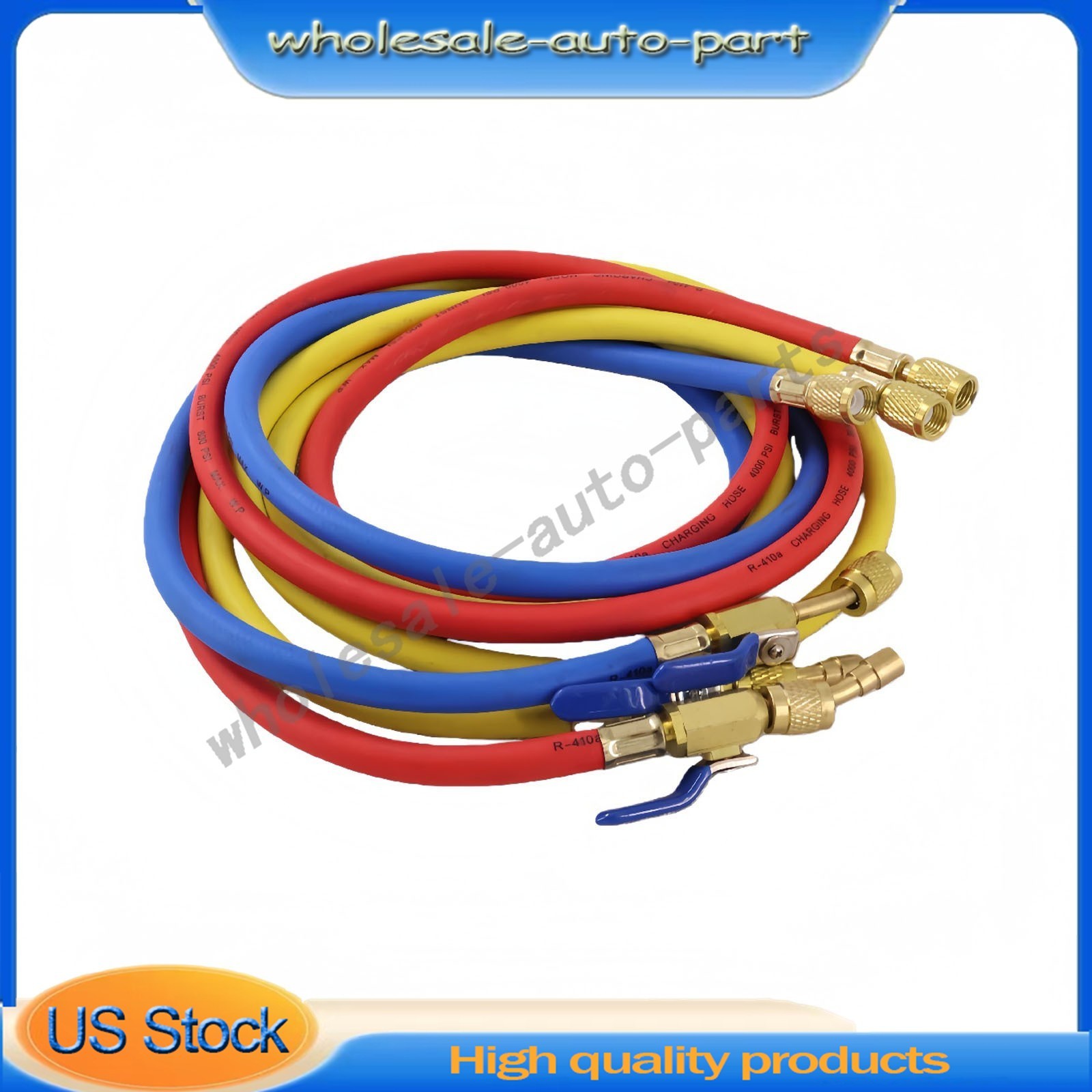 3Pack 29986 For R-410A Refrige Plus II 1/4″ Hose with Compact Ball Valve 72″ US