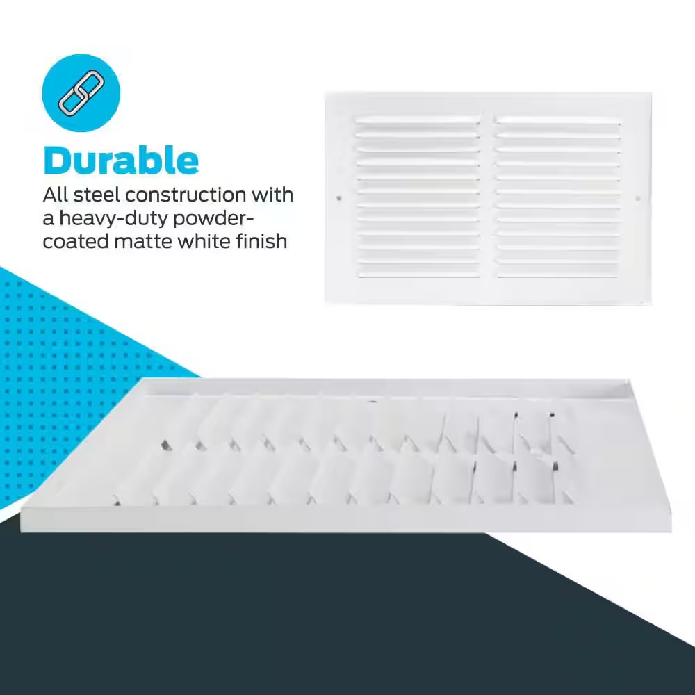 10 In. X 6 In. Steel Return Air Grille in White