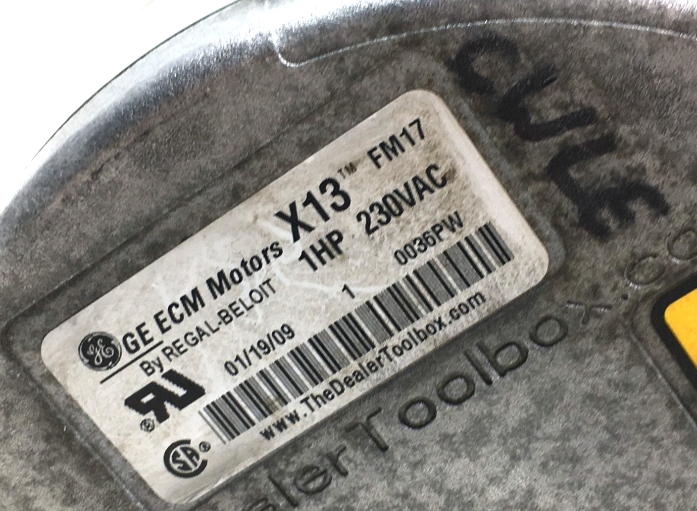 Genteq X13 FM17 5SME39SXL122 Blower Motor HD52AE137 1HP 230V CWLE used #MC656