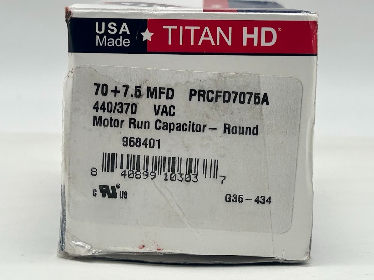 TITAN HD 70 + 7.5 MFD Dual Voltage Round Run Capacitor (440V/370V)