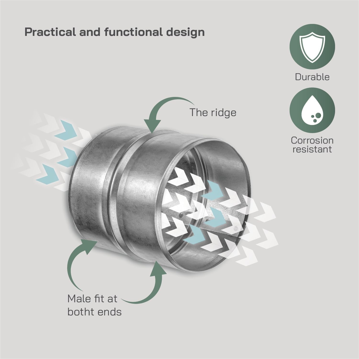 Versatile 4-Inch Galvanized Steel Duct Connector – Perfect for Custom Systems
