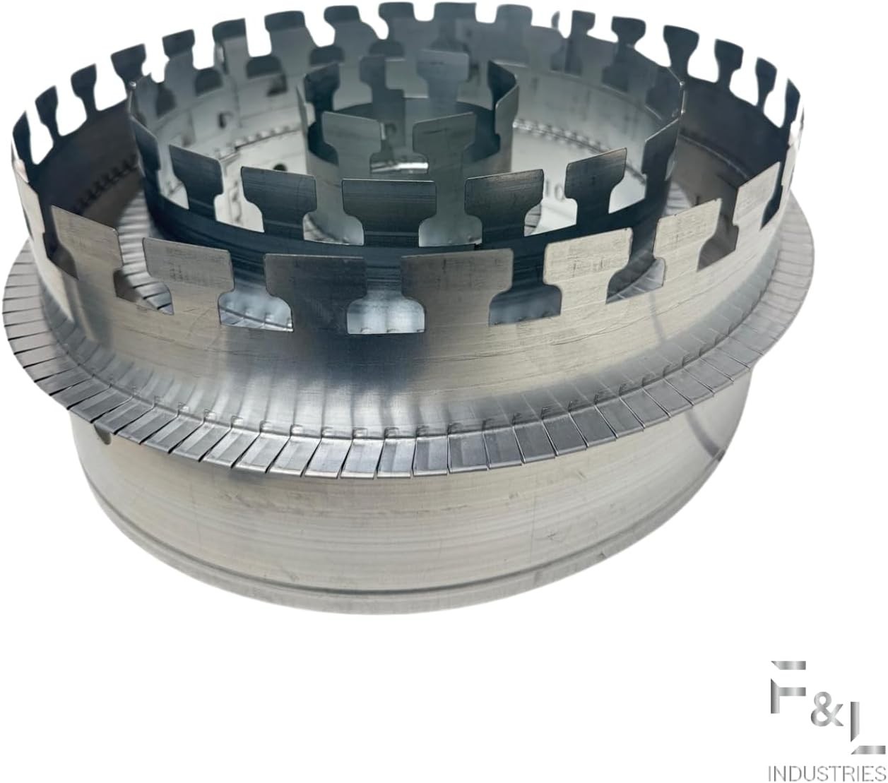 10″ Duct Board Collar – 28 Gauge Galvanized Steel, Snap-Together Design