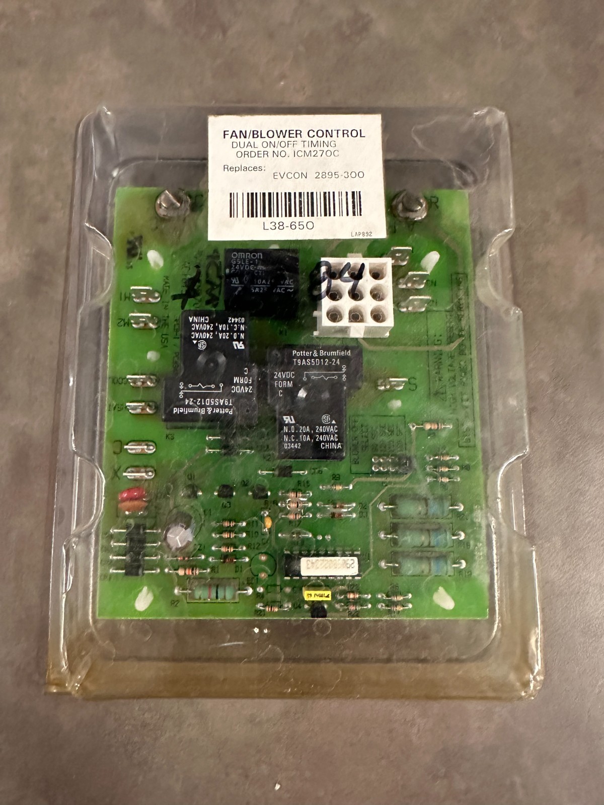 ICM AC1015 , EVCON 270C, Furnace Control Circuit Board, Evcon 2895-300, L38-650.