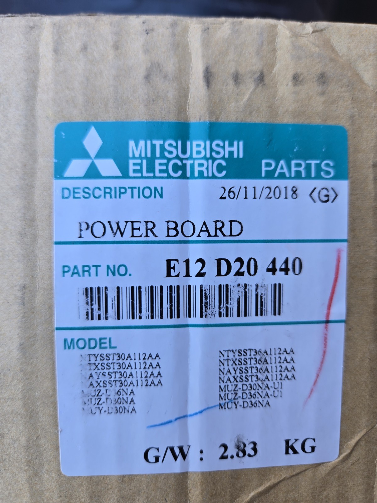 Brand New Mitsubishi E12 D20 440 Power Board