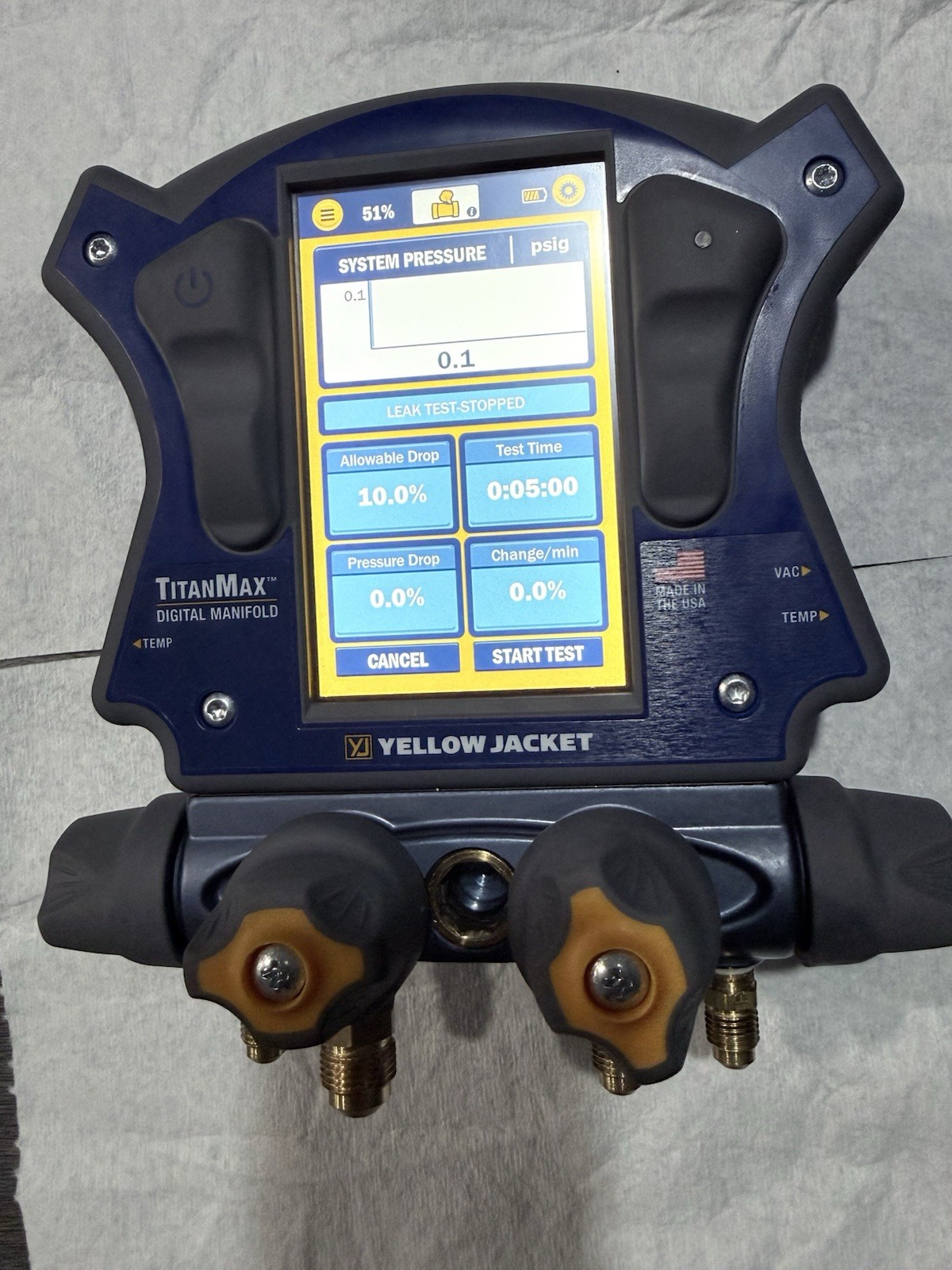 Yellow Jacket TitanMax Digital Manifold Plus II Hose Set Brass 60in 800psi