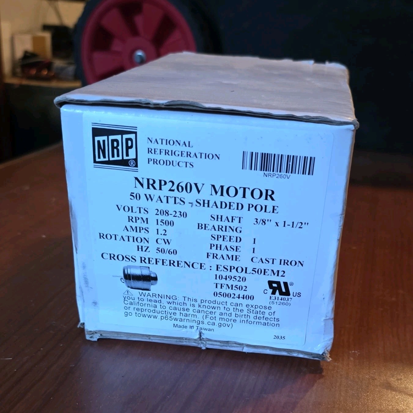 NRP Shaded Pole Motor NRP260V 208-230V 50W 1.2A 1 Phase CW