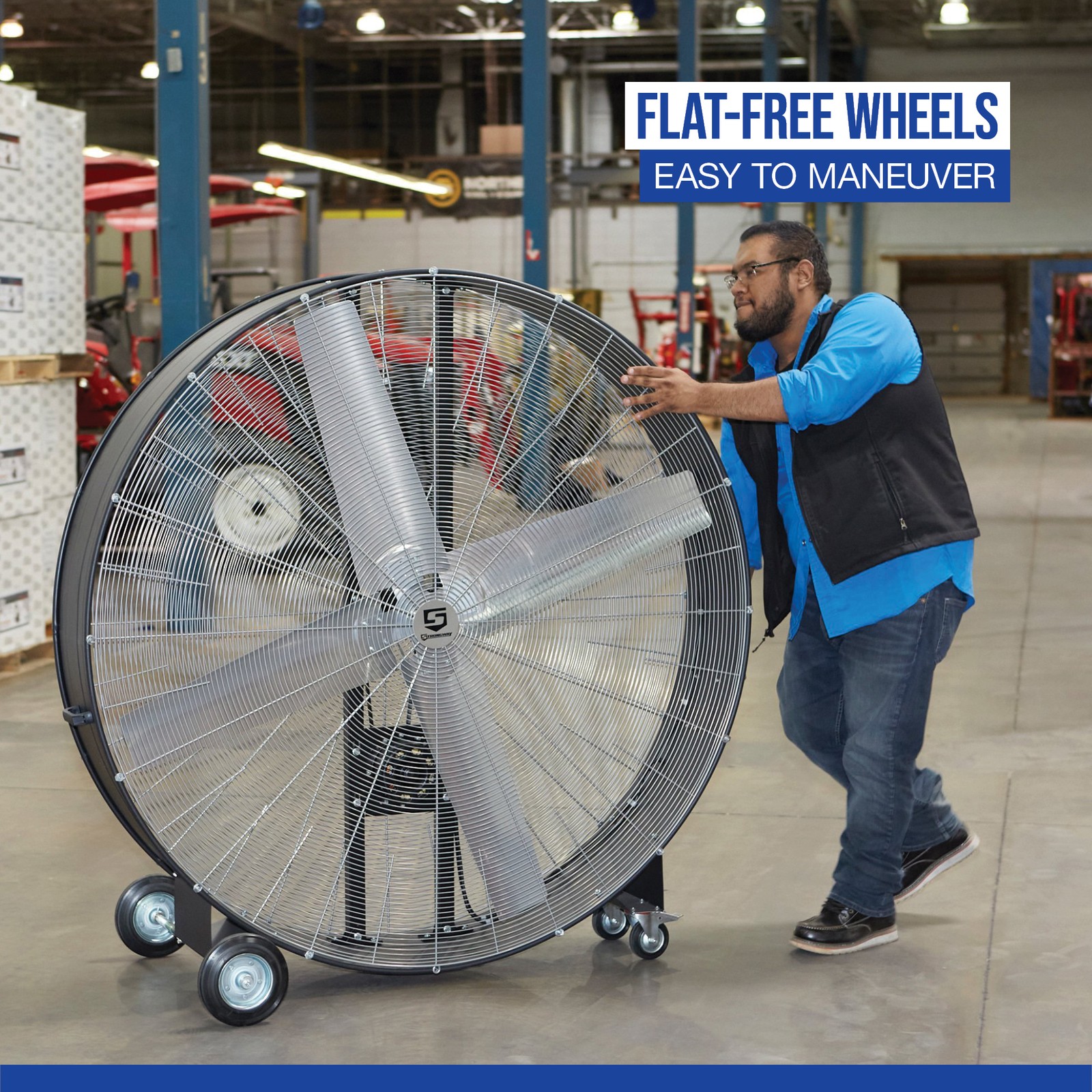 Strongway 60in. Belt Drive Drum Fan, 25,500 CFM 4/5 HP