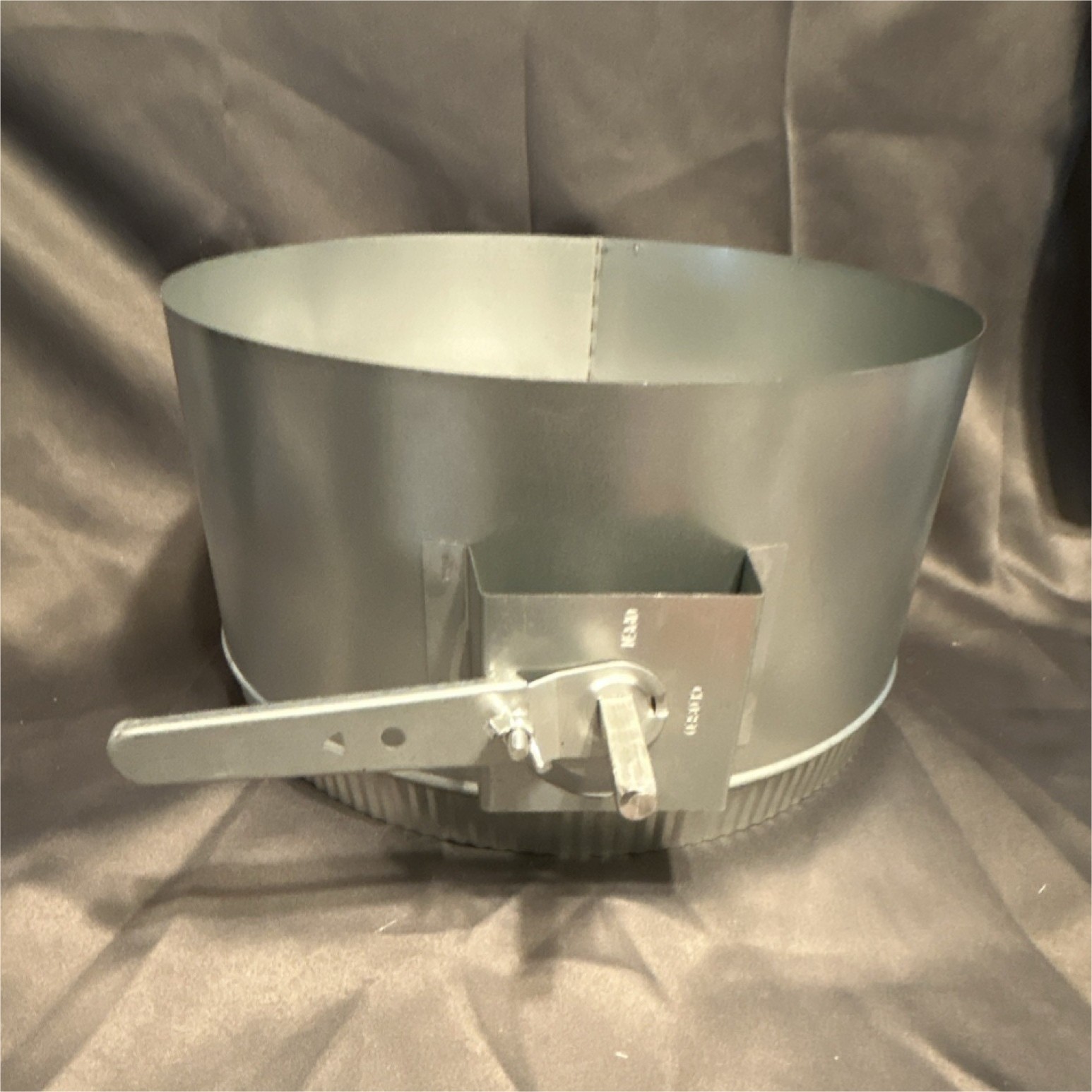 12 in Round Metal Manual HVAC Duct Damper with Lever Control for Ventilation