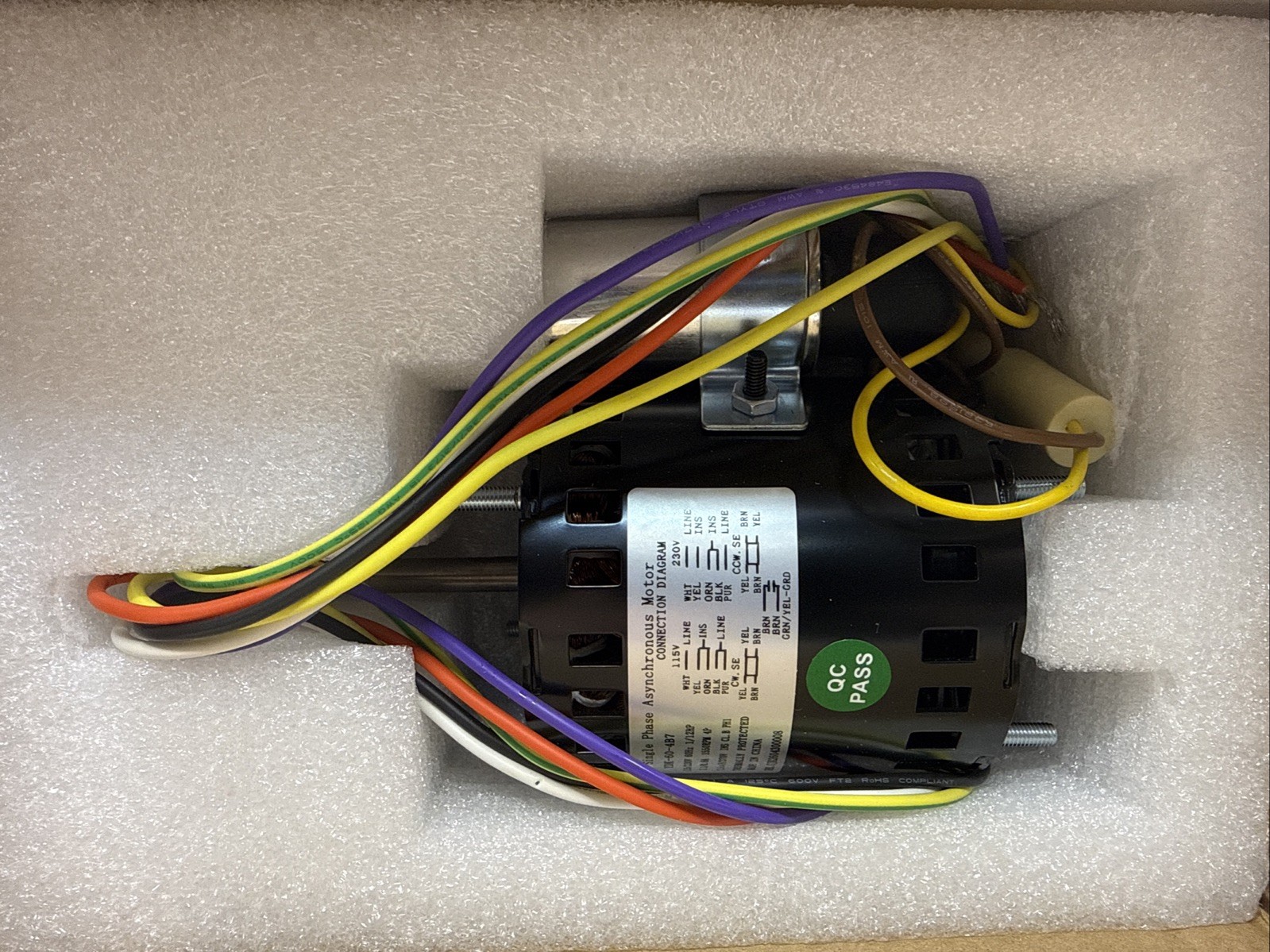 D1127 9721 Refrigeration Fan Motor 1/12 HP, 115/230V, 1550RPM, Compatible