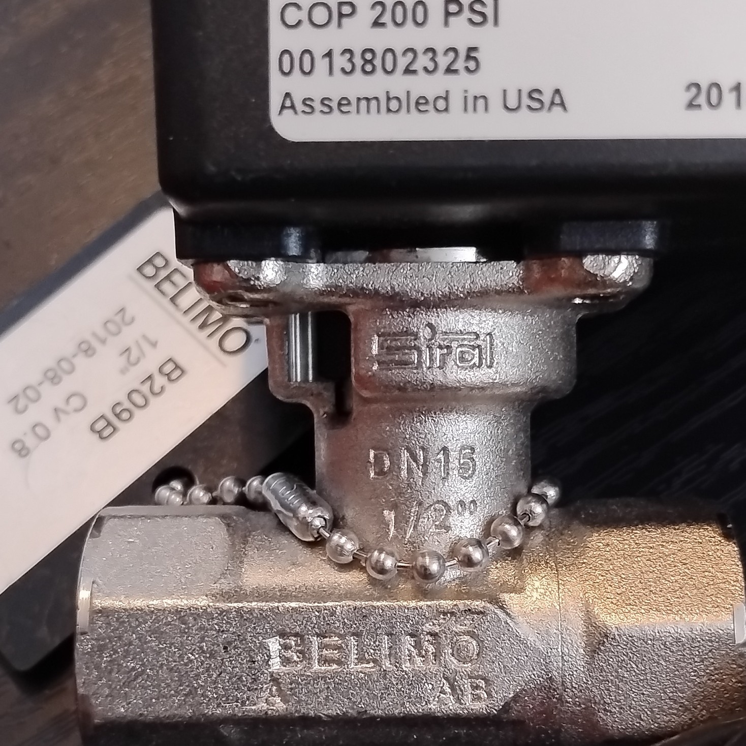 Belimo B209B+TR24-SR US Brass Ball Valve 1/2″ HVAC Actuator 2018 Model