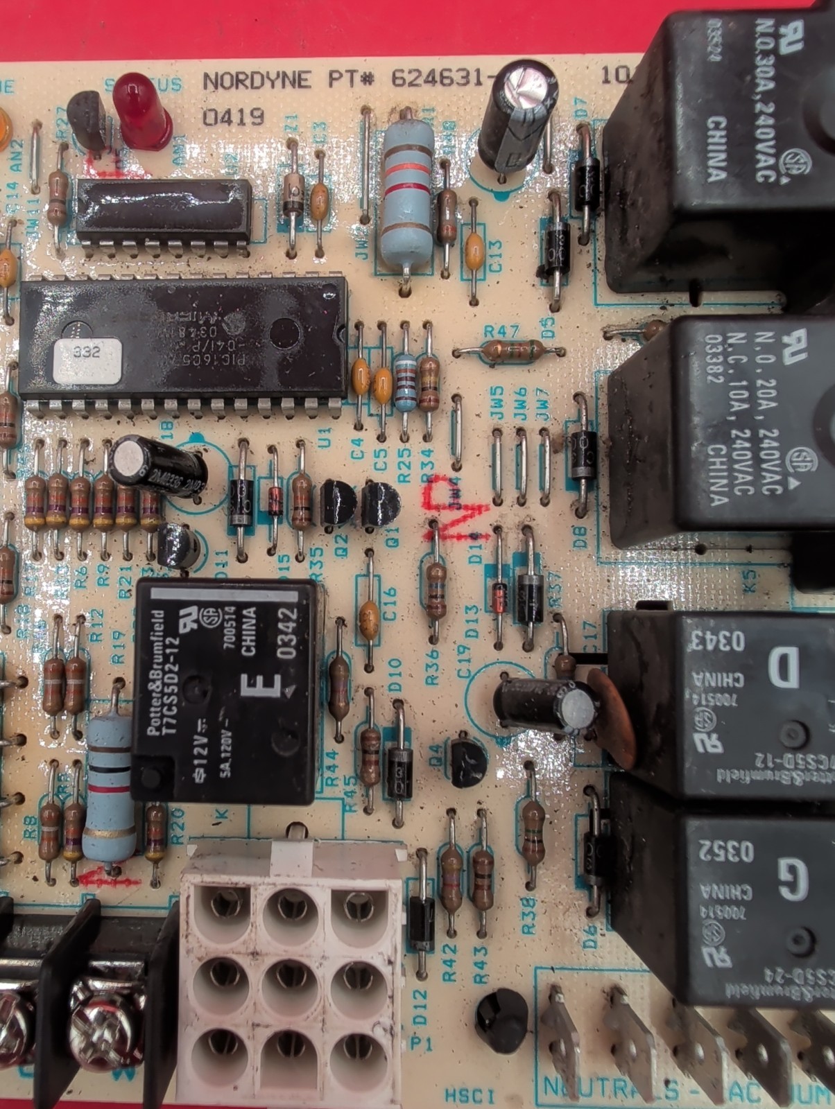 NORDYNE 624631-A Furnace Control Circuit Board 1012-955A