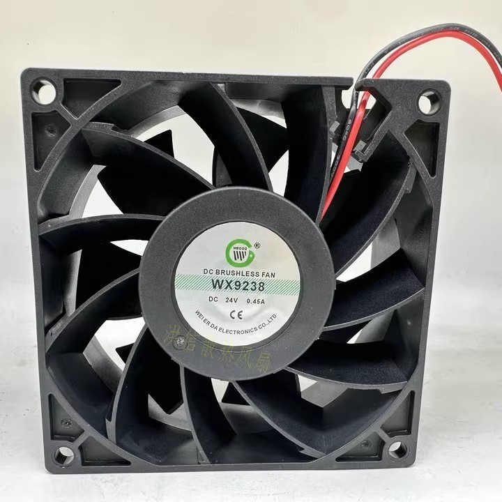 1PCS WX9238 DC24V 0.45A 9.2CM 2-Wire Inverter Cooling Fan