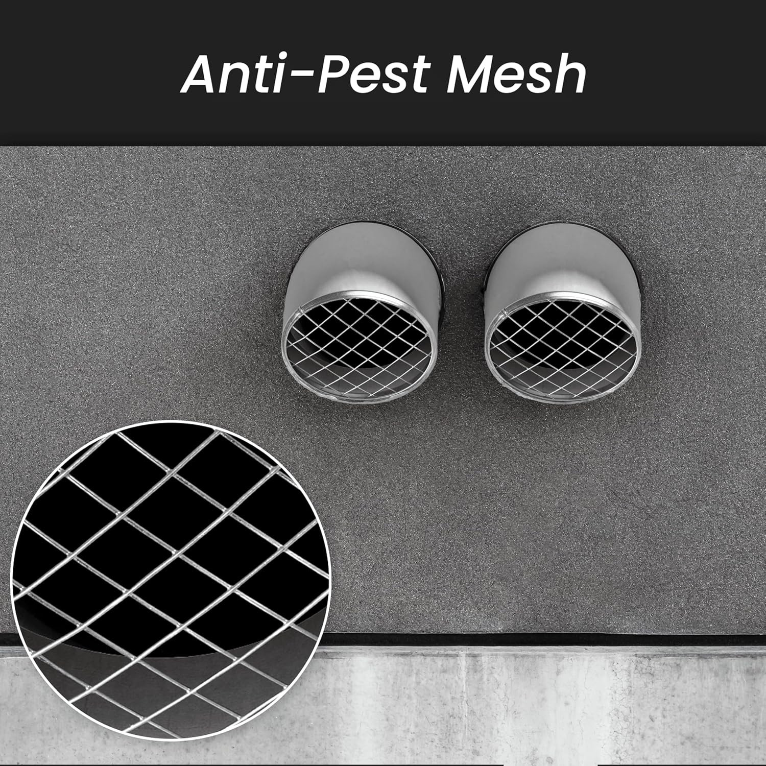 Ø4 Inch Duct Cover – Galvanized Steel Round Duct Cap with Mesh Screen – HVAC …