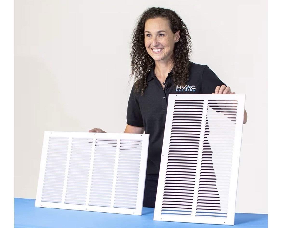 HVAC Premium White 30x8in Steel Return Air Grille Vent Cover Sidewall