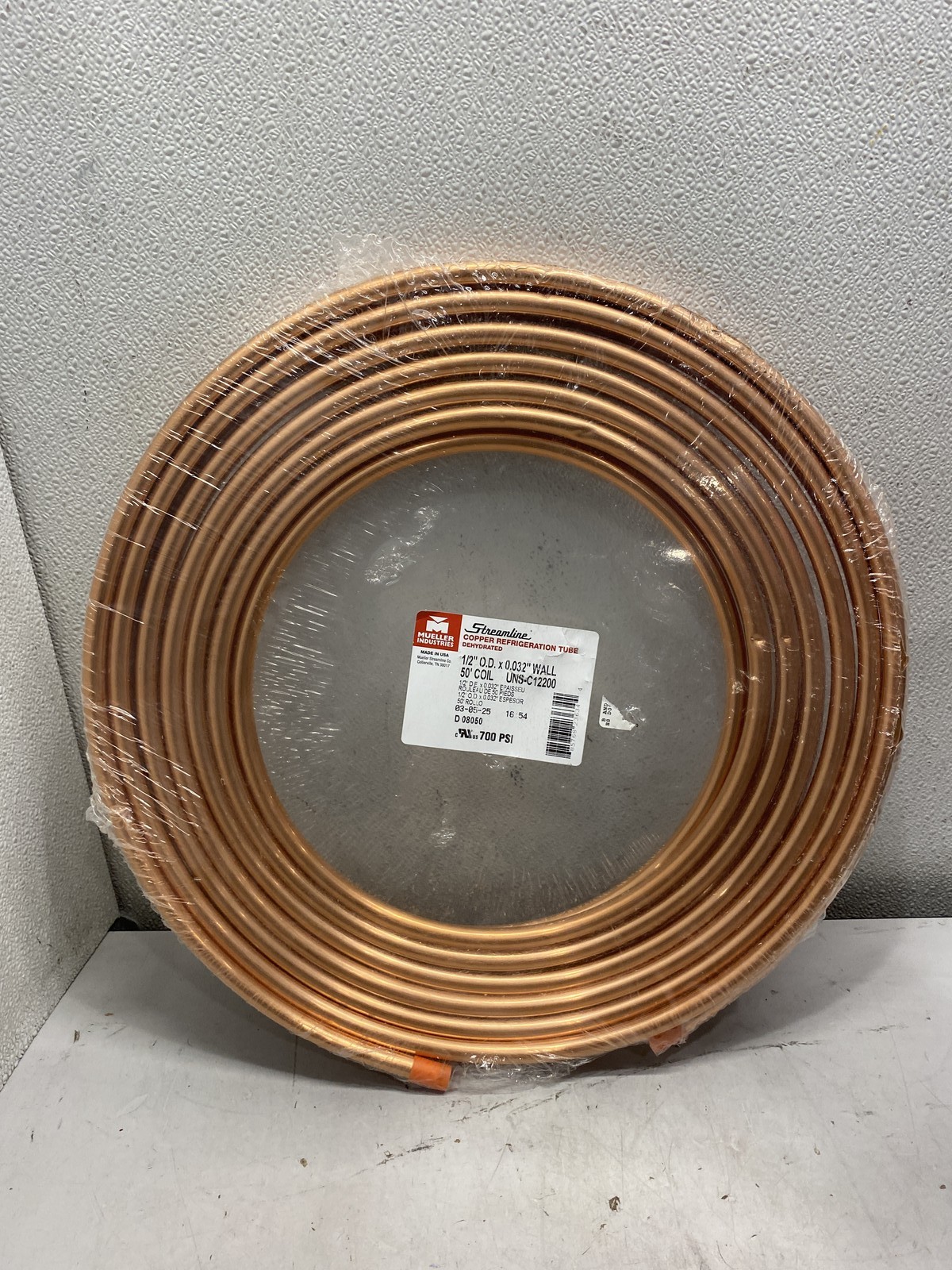 Mueller Streamline 1/2″ x 50 Ft Copper Refrigeration Tubing D08050