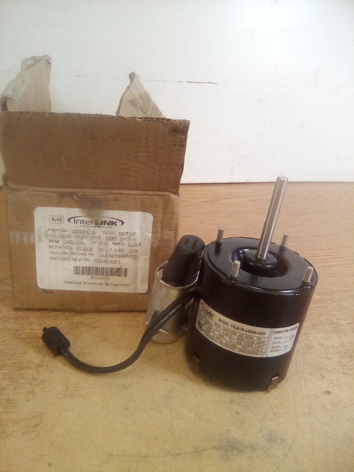 Heatcraft InterLink 25309501S YSLB-50-4-B004-AS01 Motor