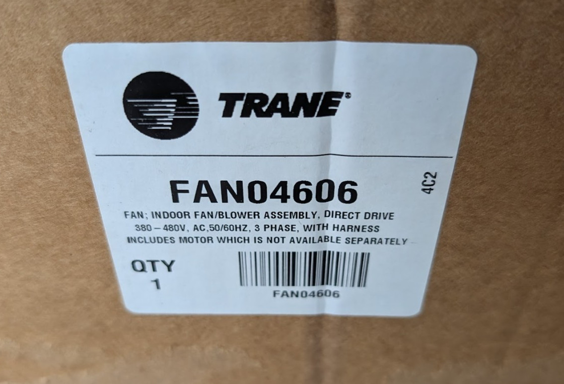 NEW TRANE FAN04606 Gen 2 Indoor Fan Blower Assembly 480V 3PH ebm-papst Motor OEM