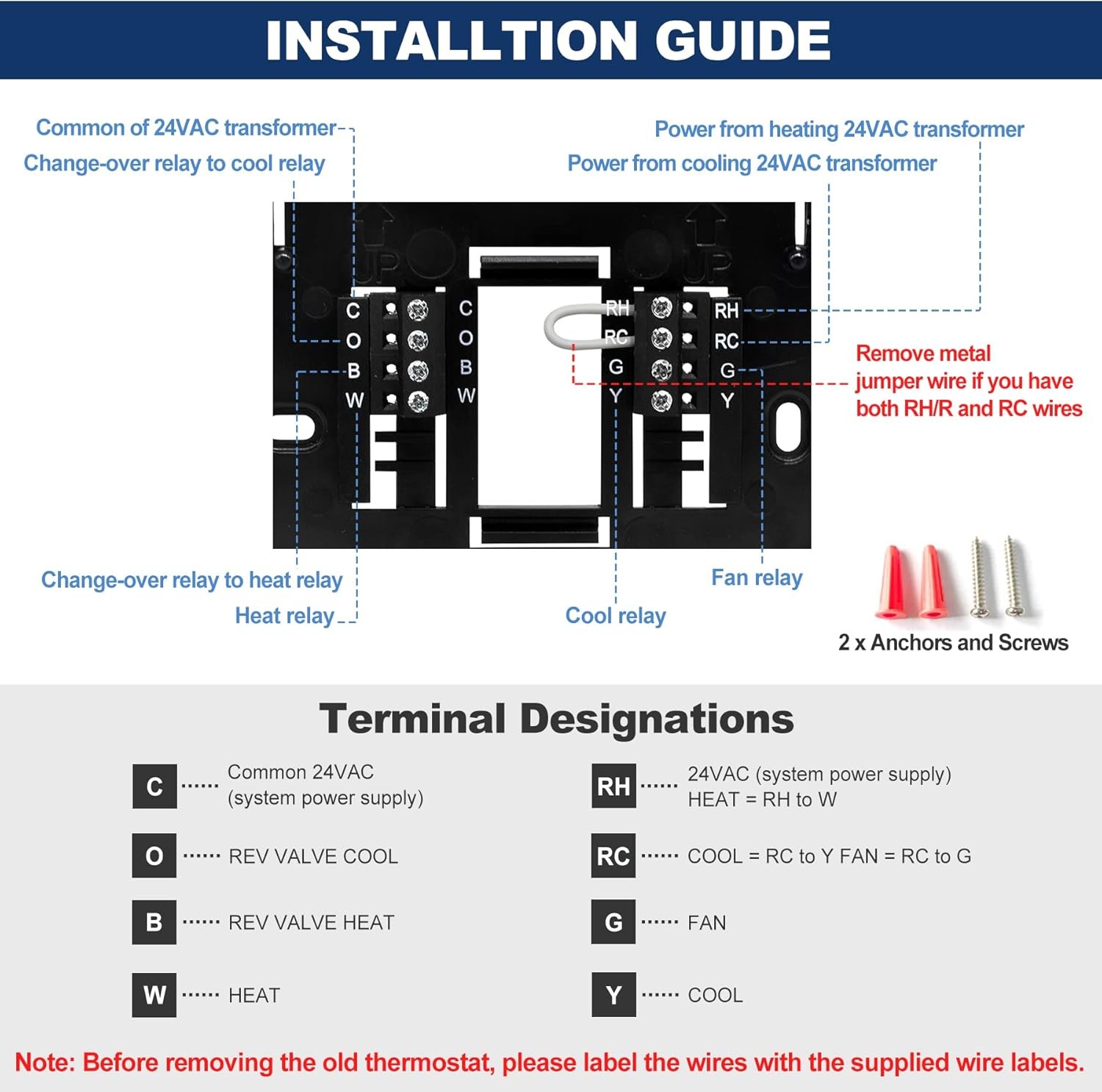 ELECTECK Non-Programmable Digital Thermostat for Home, up to 1 Heat/1 Black