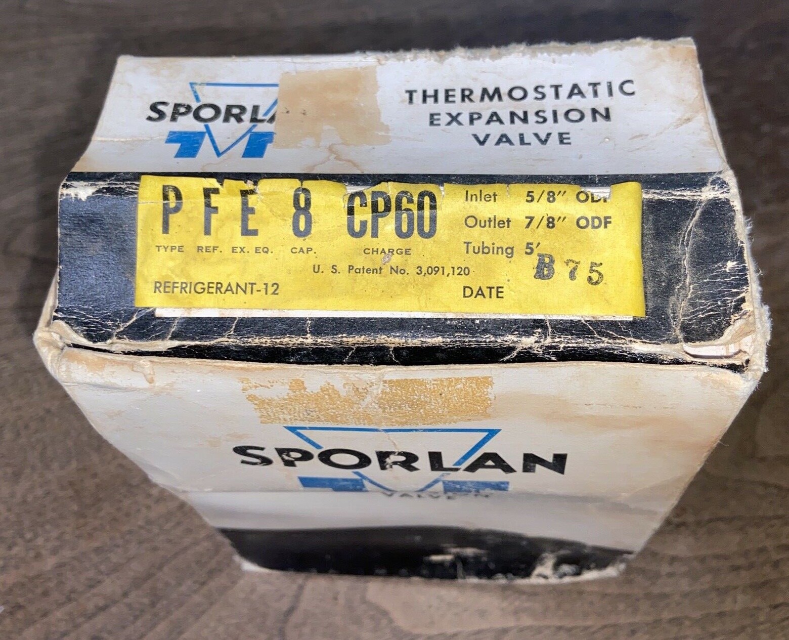 SPORLAN PFE -8-CP60 Thermostatic Expansion Valve NOS NIB A/C REFRIG 5/8 & 7/8