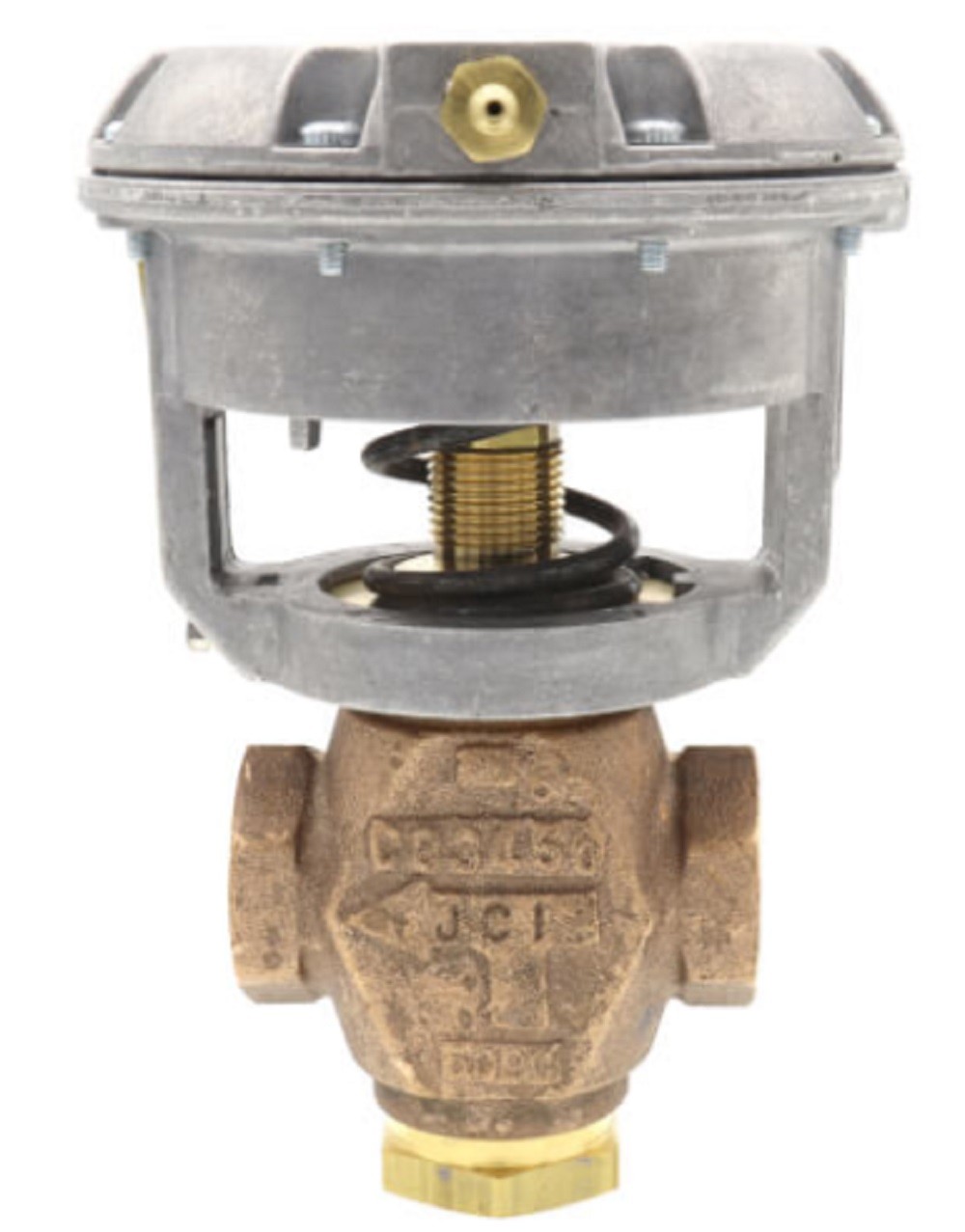 Johnson Controls VG7842ET+3008D 1/2″ NPT 3-Way Mixing Globe Valve, 4-8 psig