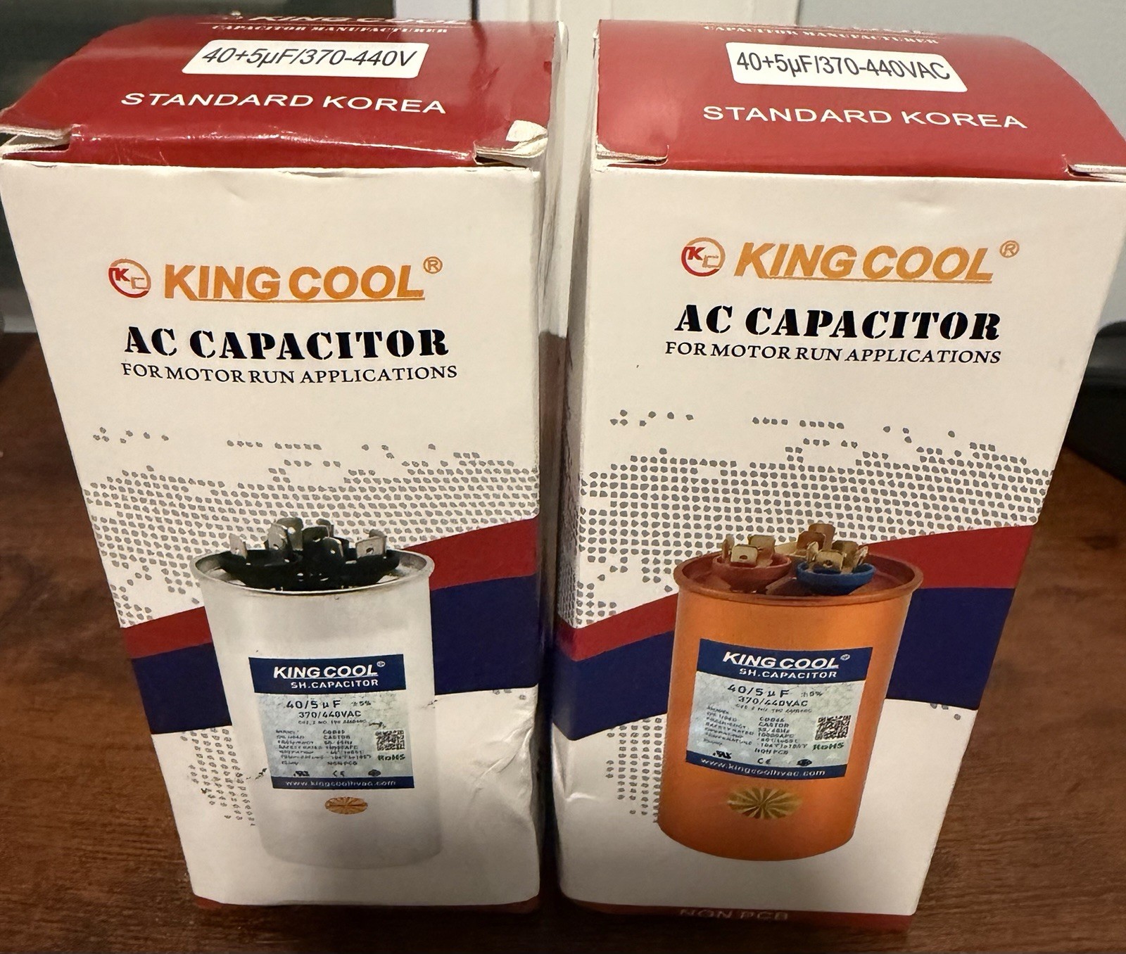 2 Pack King Cool Dual Run HVAC Capacitor 40+5uF/370-440V – 40/5 MFD uF +-5% New
