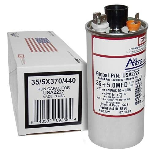 Amrad Replacement for Totaline P291-3554RS Dual Capacitor 440 Volt 35 + 5 MFD