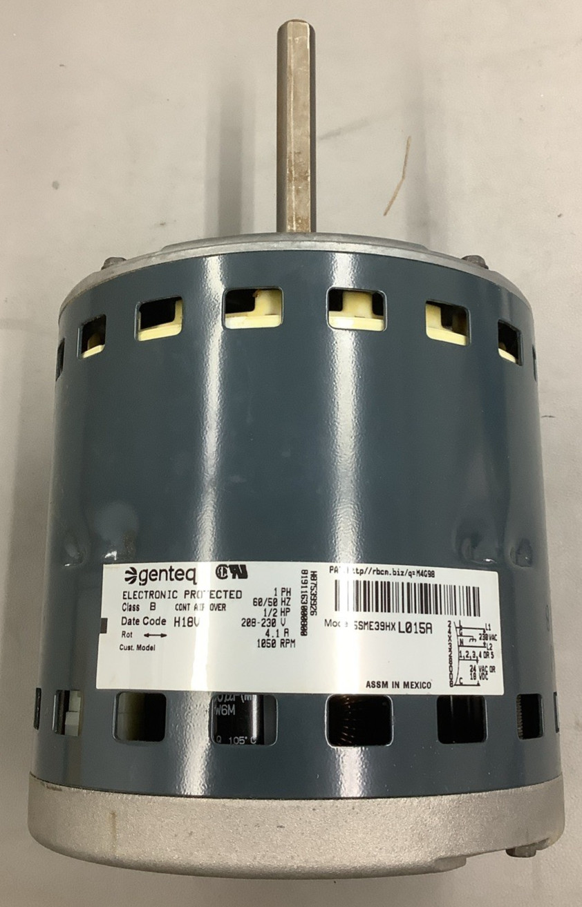 Genteq Endura 5SME39HXL015A Furnace Blower Motor 1/2HP 1050RPM 208-230VAC(R106)