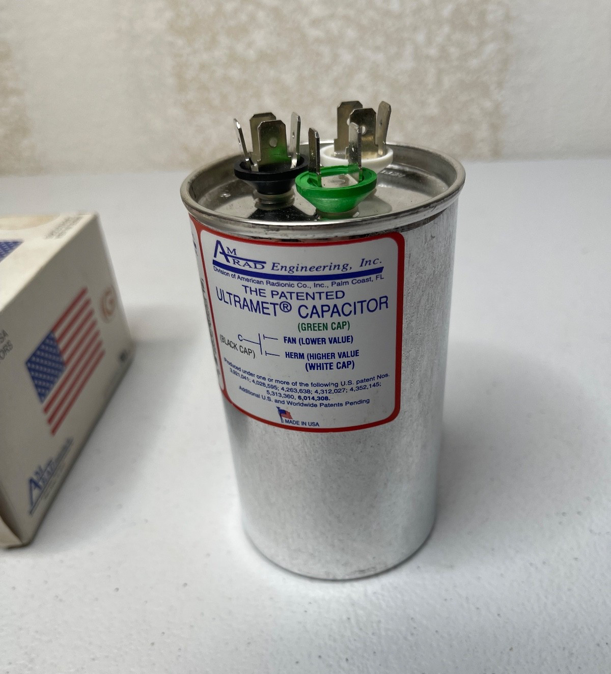 AmRad USA2221BA Run Capacitor 60+10 UF MFD 370/440V