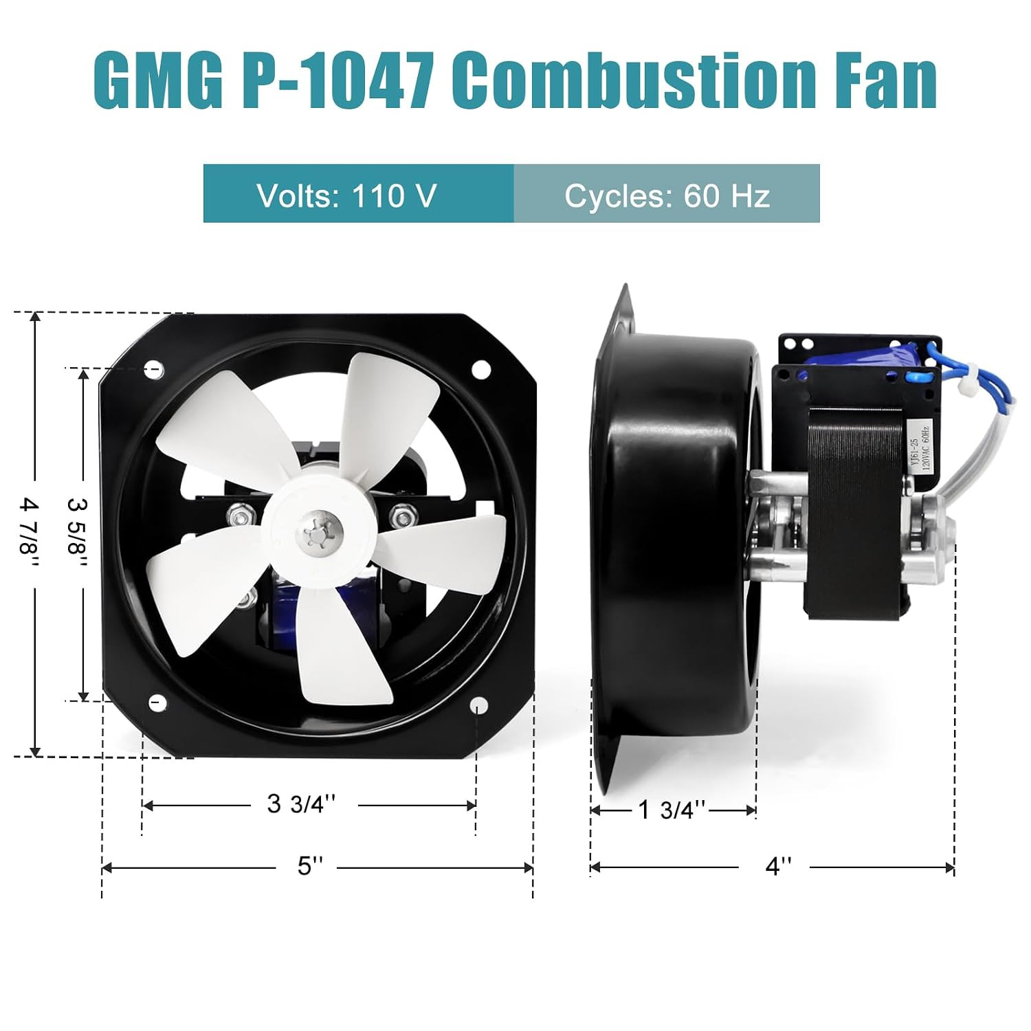 P-1047 Combustion Fan Blower Motor 110V for GMG Daniel Boone and Jim Bowie Choic