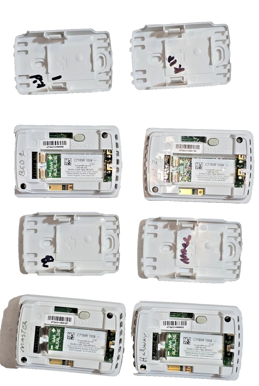 Lot of (4) Honeywell Home C7189R1004 White Redlink Wireless Indoor Sensor