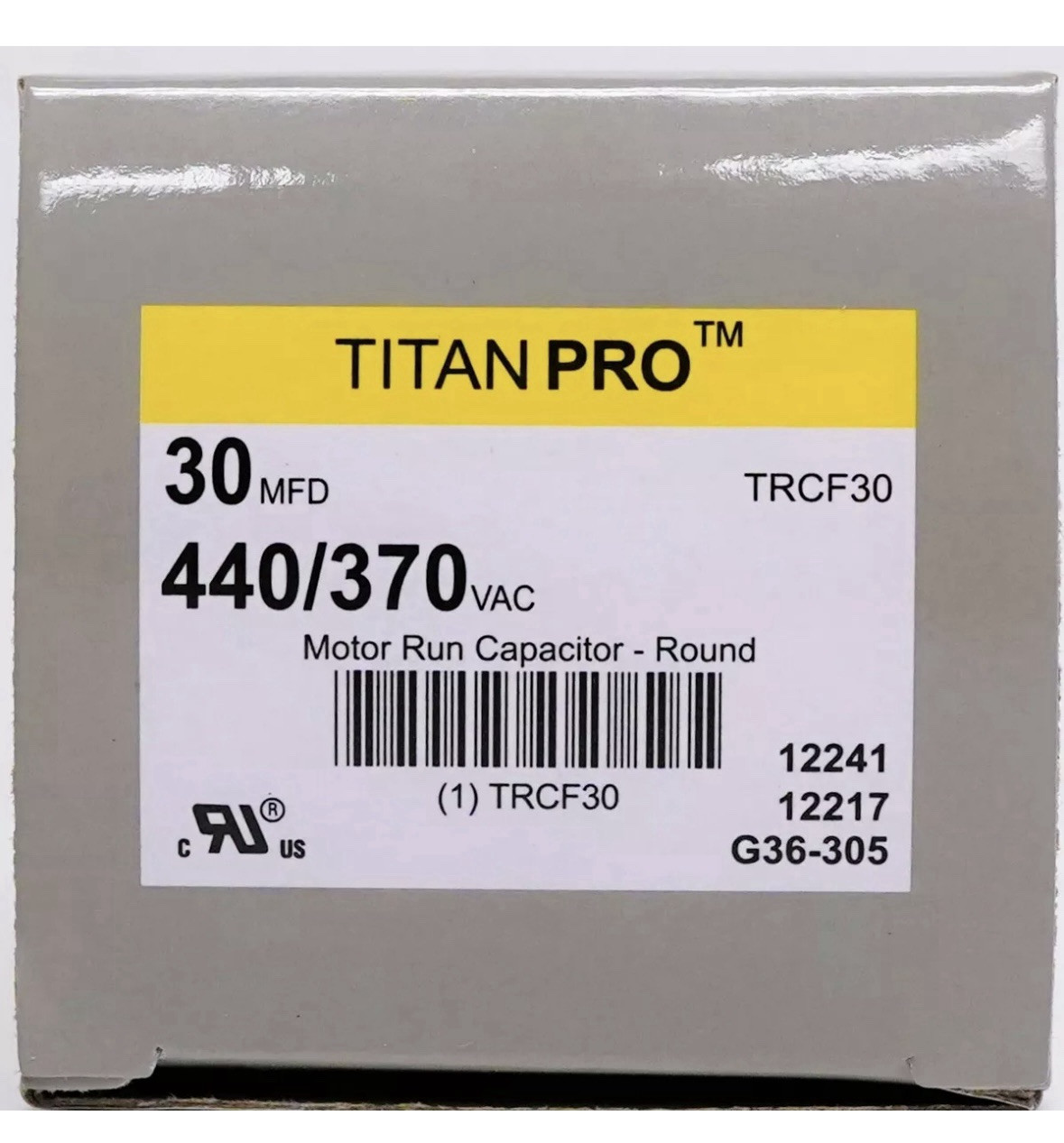 TitanPro TRCF30 HVAC Round Motor Run Capacitor. 30 MFD/UF 440/370 Volts