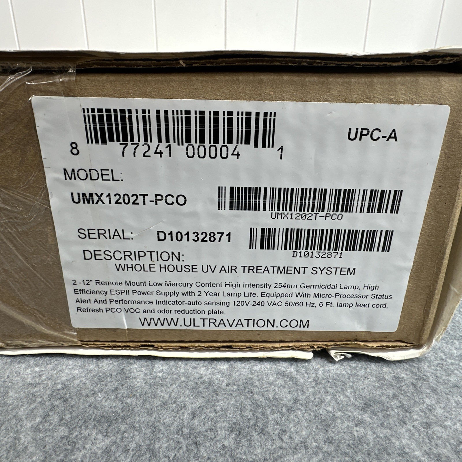 Ultravation UMX1202T-PCO UV Air Purifier HVAC System | UltraMax Gold Extreme