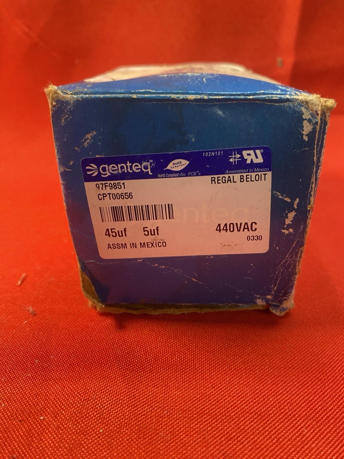 Trane Dual Capacitor 45/5 uf MFD 440 VAC replaces GE Genteq CPT-0656 CPT00656