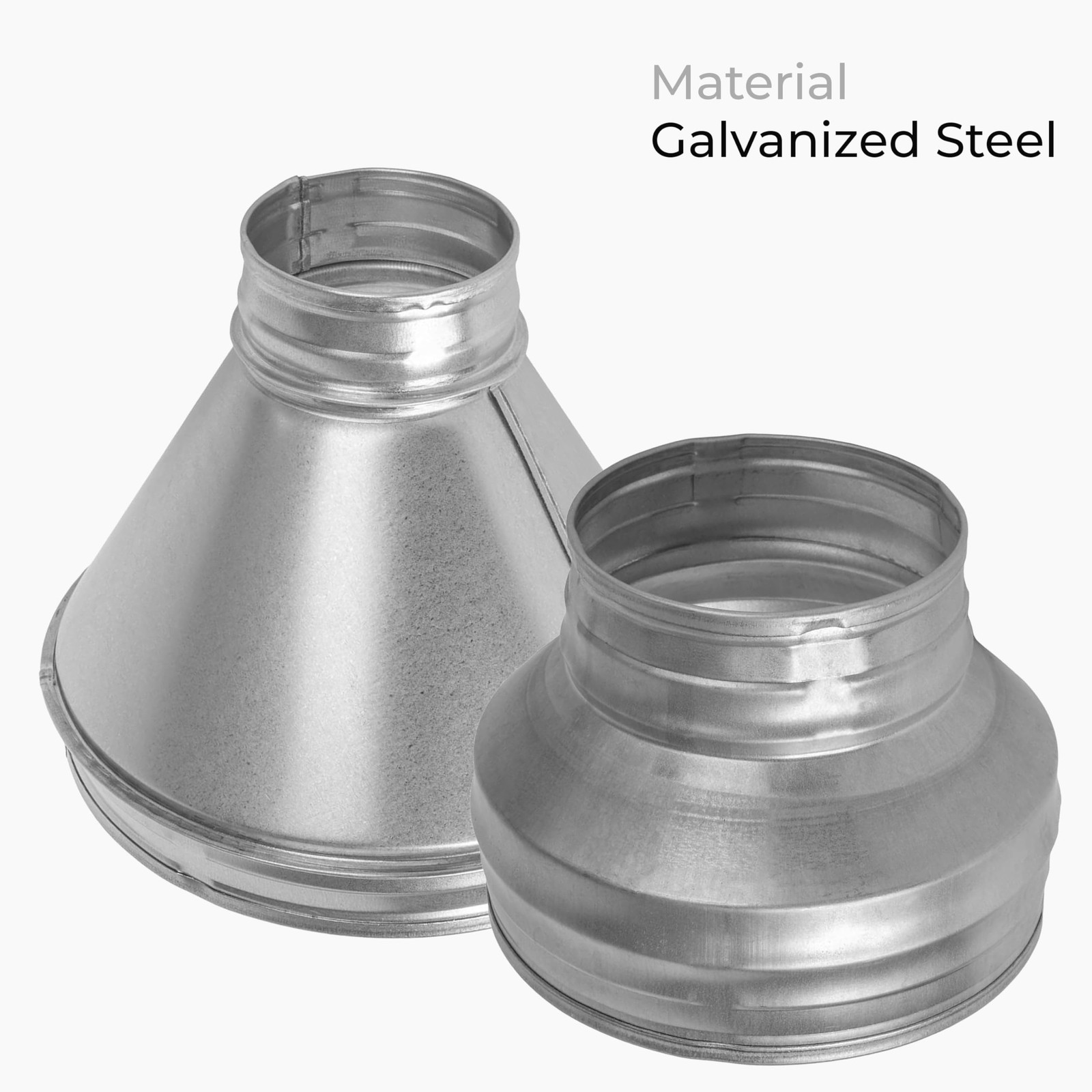 Hvac Ov 12.5 To 4 Inch Round Duct Reducer – Galvanized Steel Pipe Increaser –