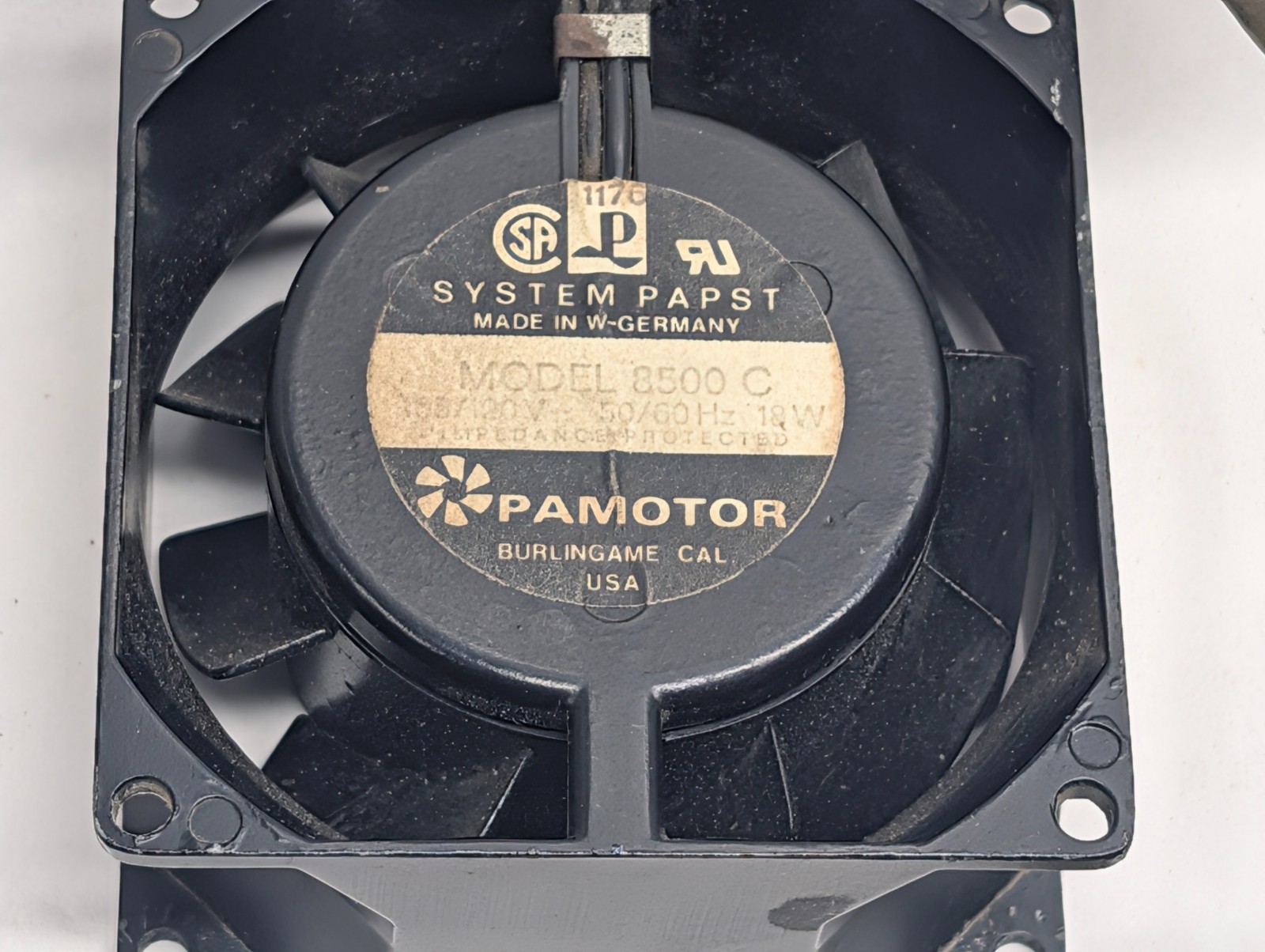 Pamotor System Papst Model 8500C Cooling Fan 105/120V 18W W Germany Untested