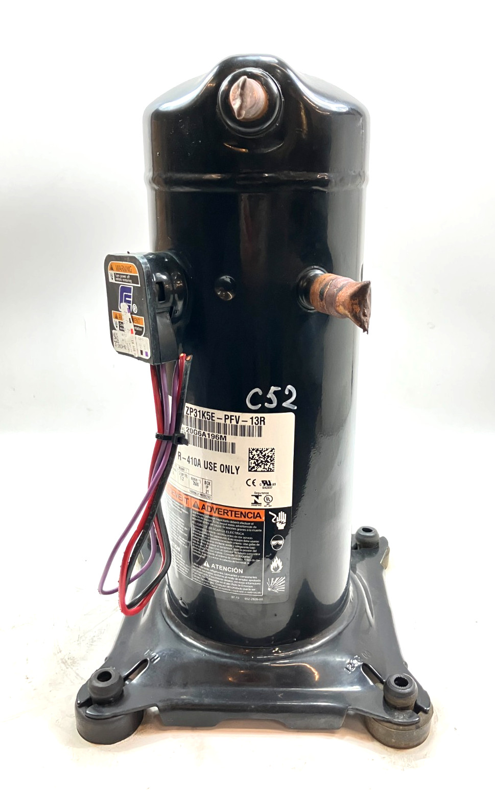 Copeland 2.5 Ton Scroll Compressor ZP31K5E-PFV-13R R410A 208/230V 1 PH used C52