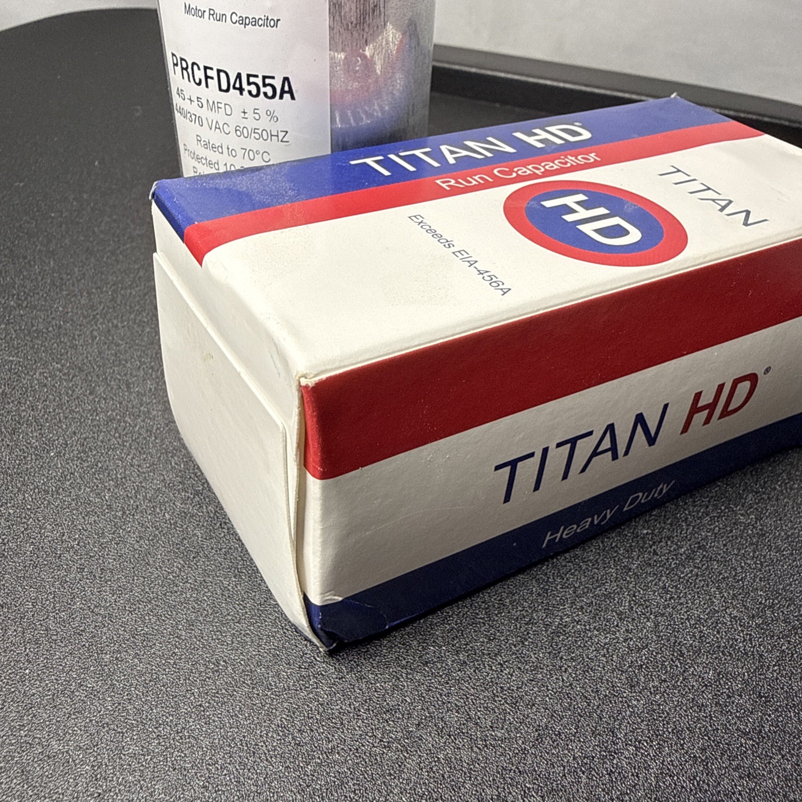 Titan HD PRCFD455A American-Made Motor Run Capacitor – Round 45/5 MFD (2D2)