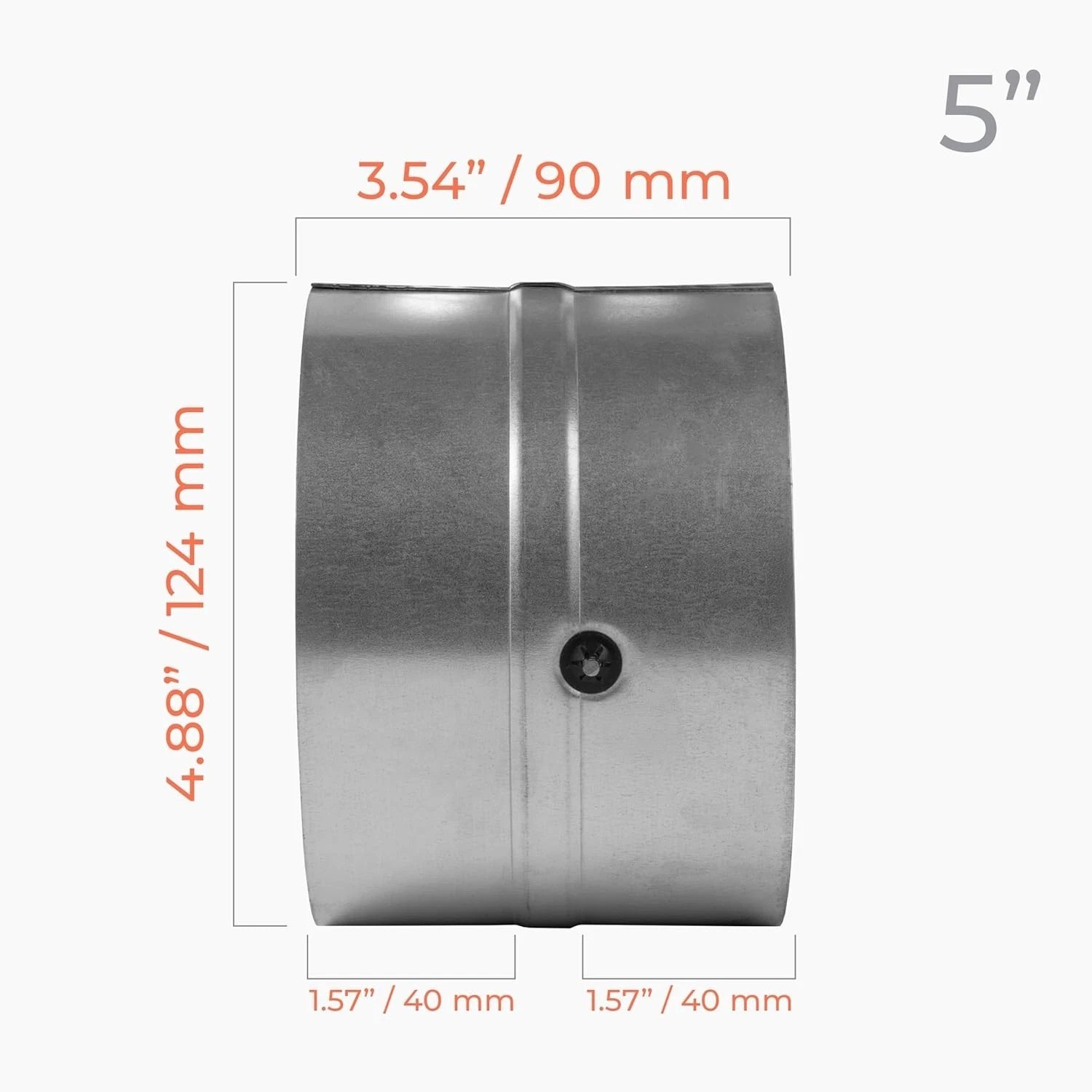 Durable 5 Inch Galvanized Steel Backdraft Damper for HVAC Ventilation Systems