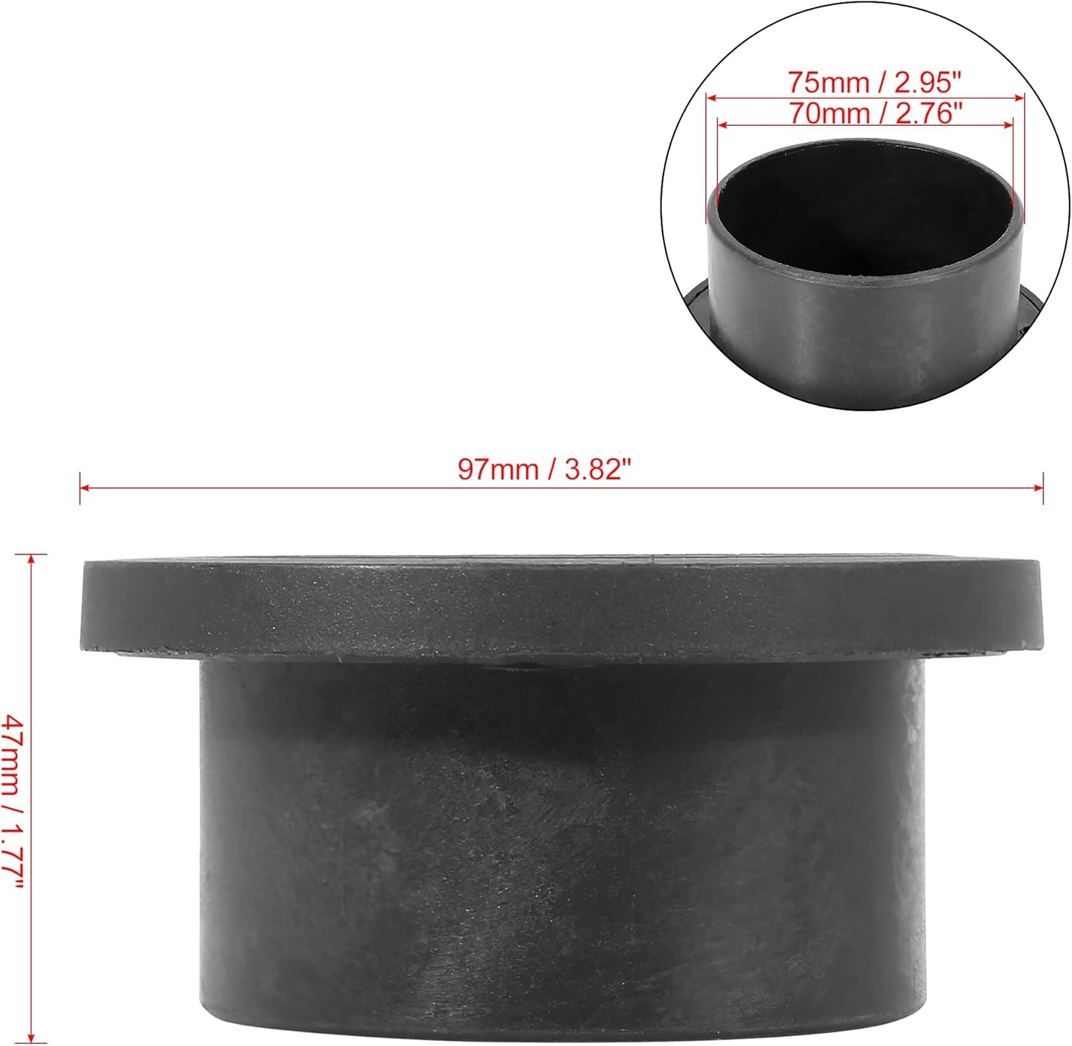 75mm Round Car Heater Ducting Warm Air Vent Outlet 360 Degrees Rotatable Black