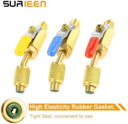Air Conditioning Refrigerant Ball Valve 1/4’’ SAE, R410A R134A R12 R22 HVAC S…