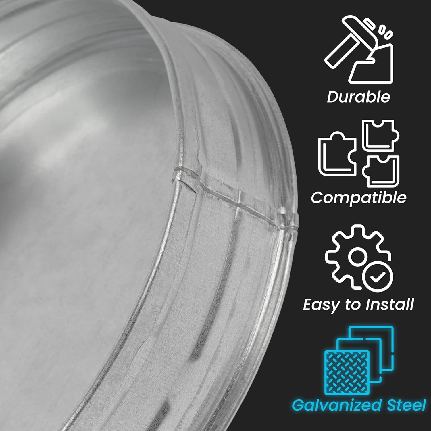 6 Inch Metal Vent Cap Galvanized Steel Duct Cover for Indoor Outdoor Use