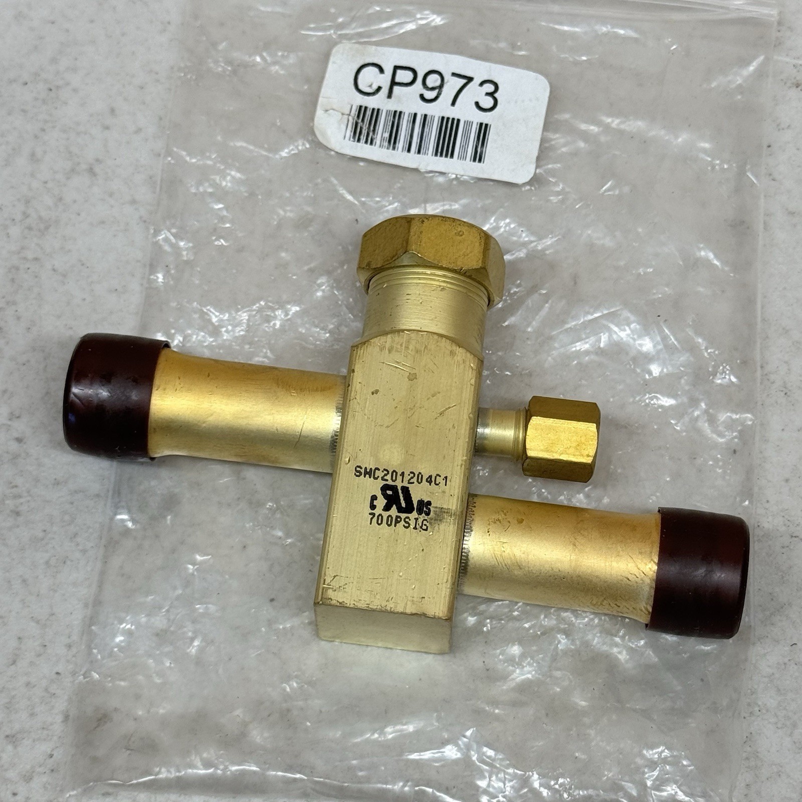 CP971 3/4” x 5/8” Right Hand Service Valve Brass 700 PSIG BR2 HVAC