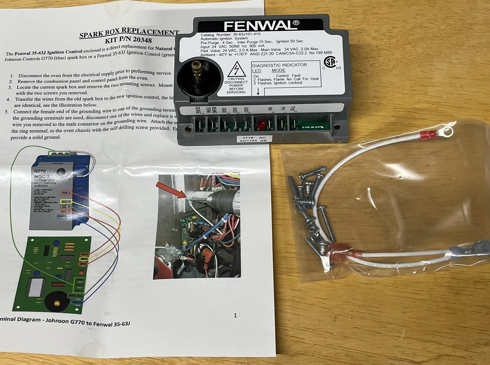 Fenwal Automatic Ignition System Control Module 35-63J101-415 24 VAC