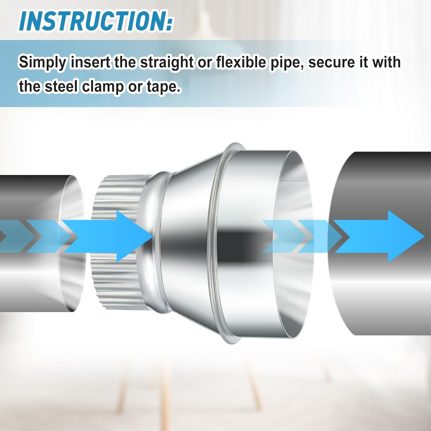 4 Inch to 3 Inch Duct Reducer Increaser Galvanized Steel Air Duct Adapter round
