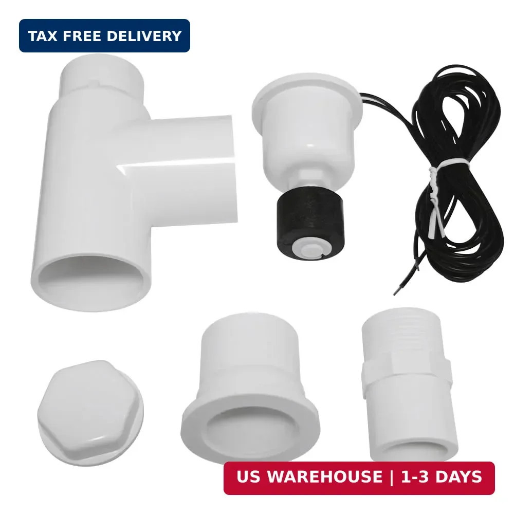 SS1 Float Switch for HVAC Condensate Overflow Safety Sensor White PVC with 3/4 t