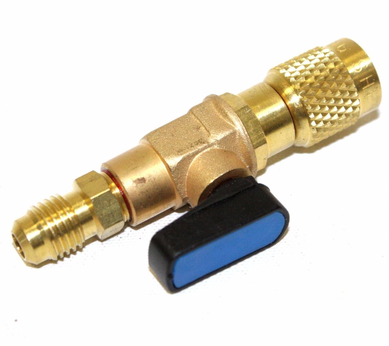 HVAC A/C Straight SHUT-OFF Ball Valve Adapter For R134a R22 R12 R410a 1/4″ FIT
