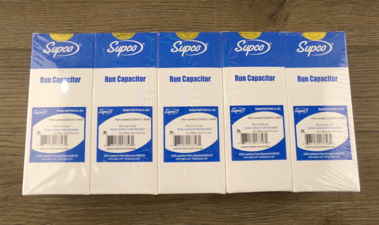 Air Conditioning Round Dual Motor Run Capacitor 35 + 5 MFD 440 V (Pack of 5) S6