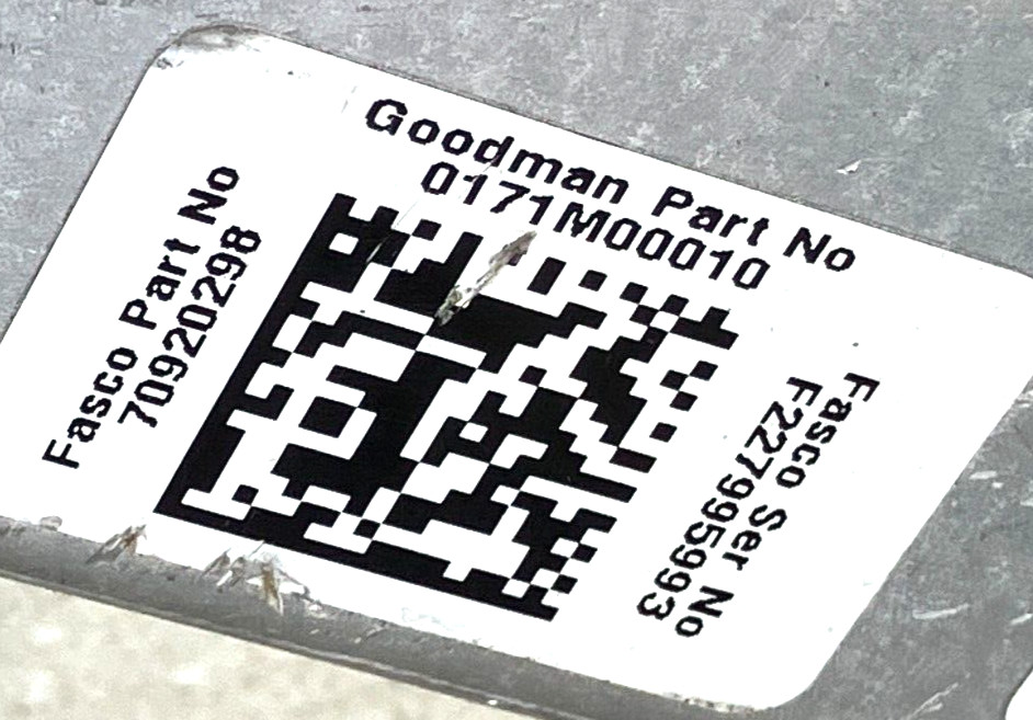 Goodman 0171M00010 Draft Inducer Motor Assembly Fasco 70920298 33-110V used #L35